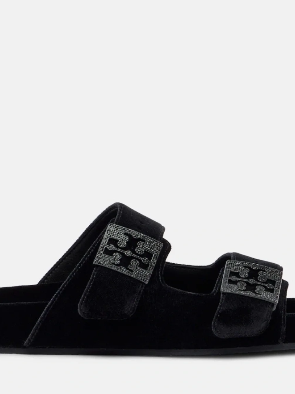 Tory Burch black Eleanor sandals velvet